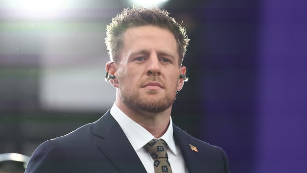 CBS analyst J.J. Watt at Super Bowl LVIII